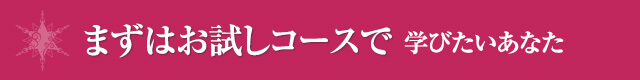 まずはお試しコースで