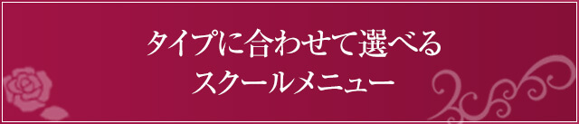 タイプに合わせて選べるスクール